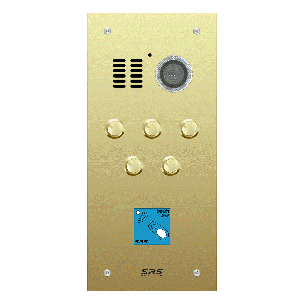 ES05V/B/F/08 Comelit   05 button, brass, video + prox panel, flush