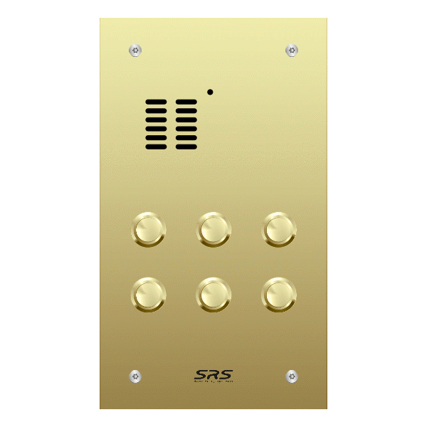 ES06A/B/F Comelit   06 button, brass, audio panel, flush