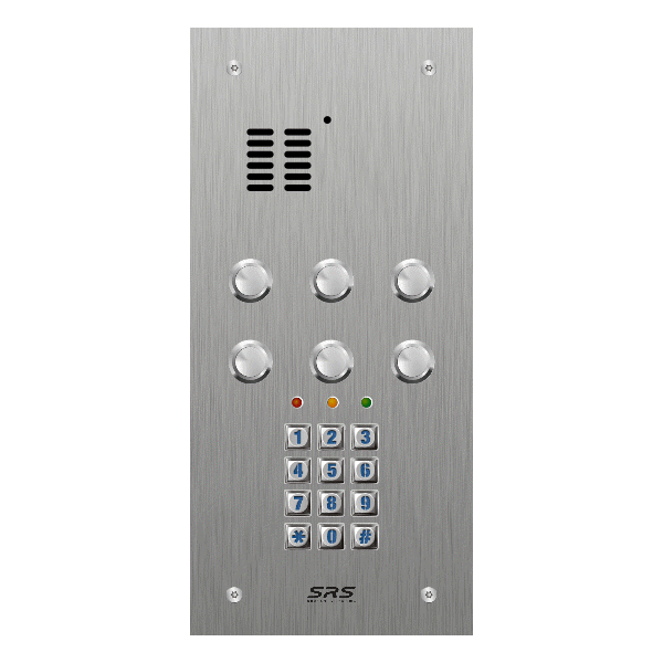 ES06A/S/F/05 Comelit   06 button, s.steel, audio + keypad panel, flush