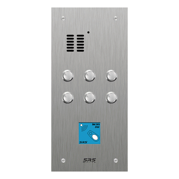 ES06A/S/F/08 Comelit   06 button, s.steel, audio + prox panel, flush