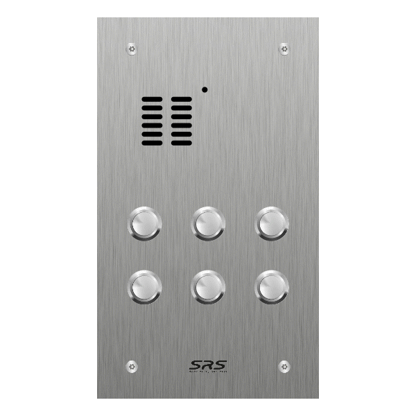ES06A/S/F Comelit   6 way Stainless steel Flush Audio Panel 240x140