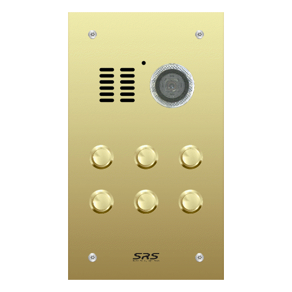 ES06V/B/F Comelit   06 button, brass, video panel, flush