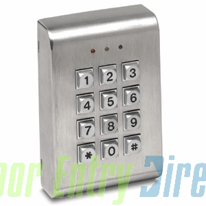 DG25WP Stainless steel keypad with 2 relays, 10 user codes 12V DC