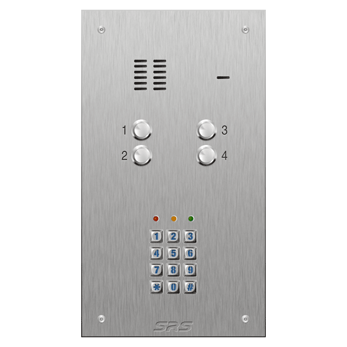 4304/05 04 button VR S Steel panel, engravable, Keypad    size D