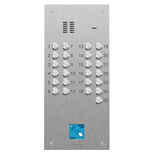 4325/08 25 button VR S Steel panel, engravable, prox.     size D2