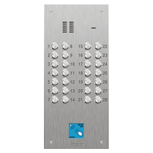 4328/08 28 button VR S Steel panel, engravable, prox.     size D3