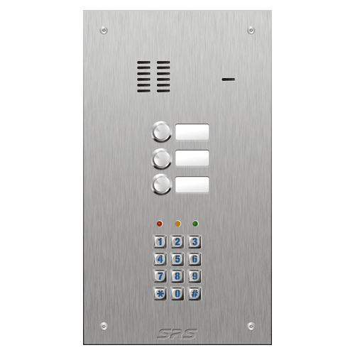 4403/05 03 button VR S Steel panel, name windows, keypad  size D