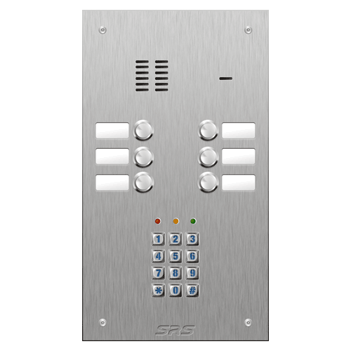 4406/05 06 button VR S Steel panel, name windows, keypad  size D