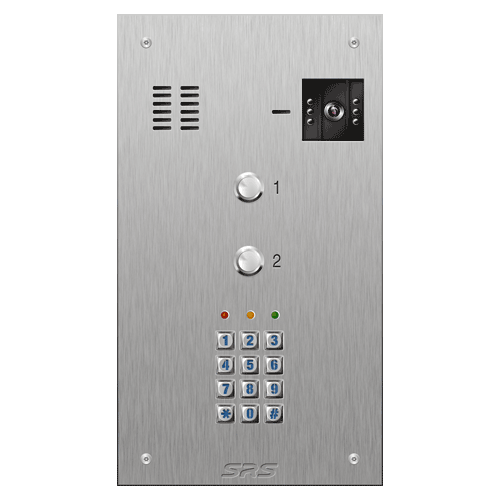 4602/05 02 button S Steel video panel, keypad             size D