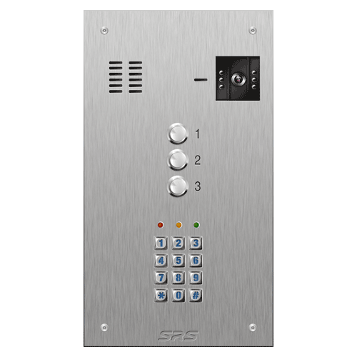 4603/05 03 button S Steel video panel, keypad             size D