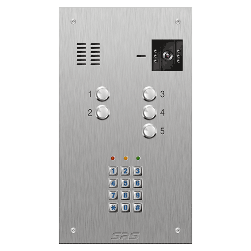 4605/05 05 button S Steel video panel, keypad             size D