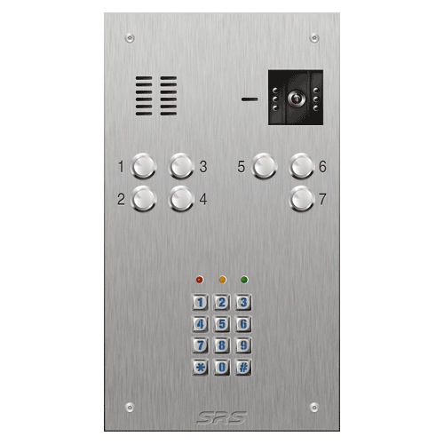 4607/05 07 button S Steel video panel, keypad             size D