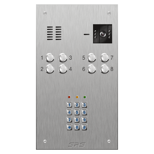4608/05 08 button S Steel video panel, keypad             size D