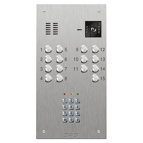 4615/05 15 button S Steel video panel, keypad             size D1
