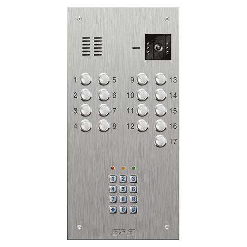 4617/05 17 button S Steel video panel, keypad             size D2