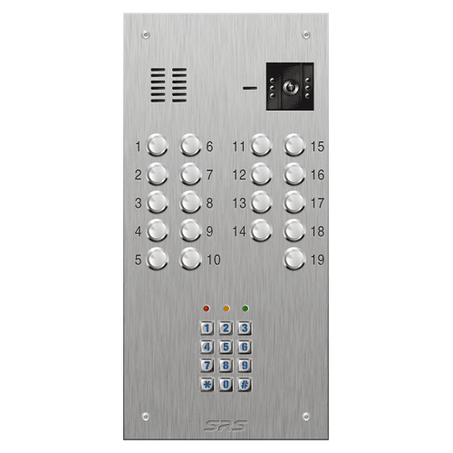 4619/05 19 button S Steel video panel, keypad             size D2