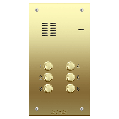6106 06 way VR audio brass   panel,engravable          size A