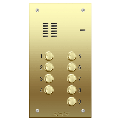 6109 09 way VR audio brass   panel,engravable          size A