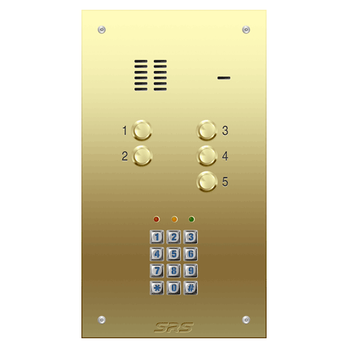 6305/05 05 way VR audio brass   panel, keypad             size D
