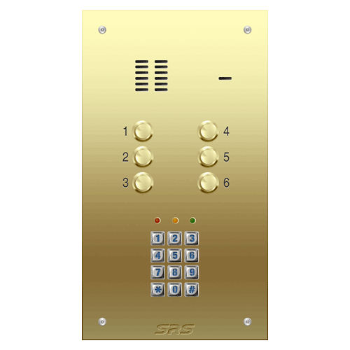 6306/05 06 way VR audio brass   panel, keypad             size D