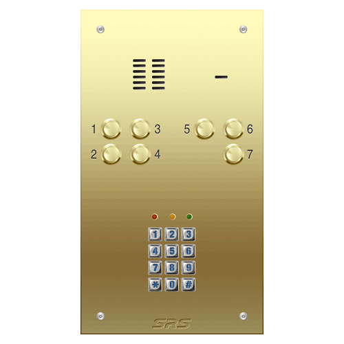 6307/05 07 way VR audio brass   panel, keypad             size D