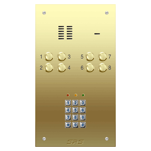 6308/05 08 way VR audio brass   panel, keypad             size D