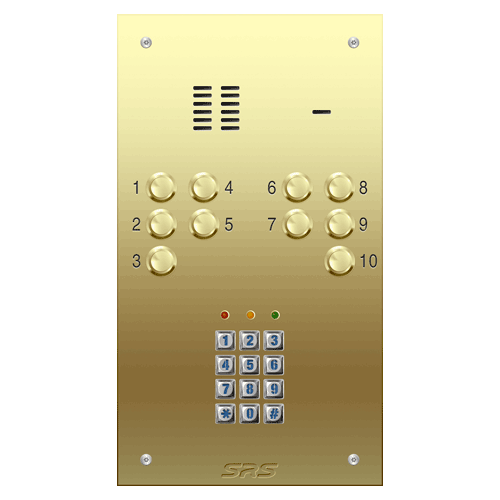6310/05 10 way VR audio brass   panel, keypad             size D