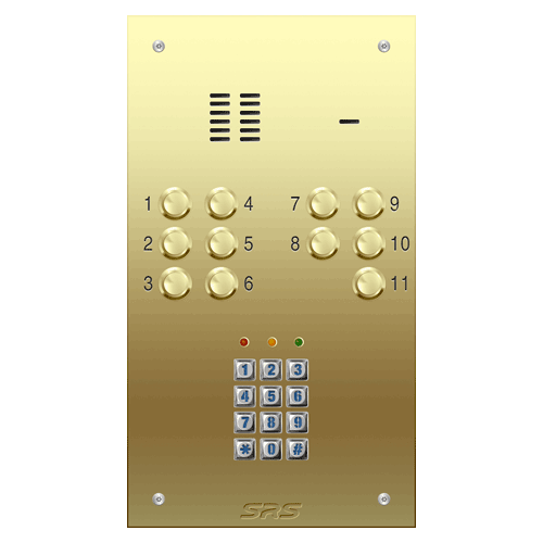 6311/05 11 way VR audio brass   panel, keypad             size D