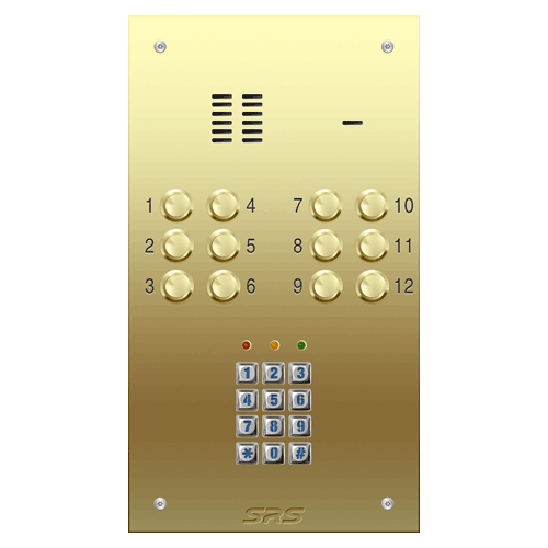 6312/05 12 way VR audio brass   panel, keypad             size D