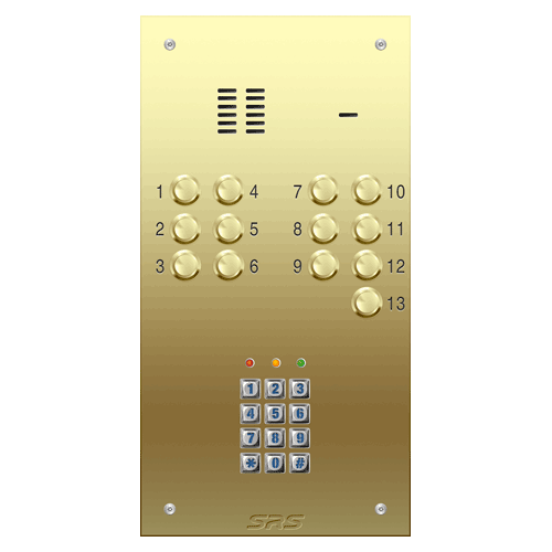 6313/05 13 way VR audio brass   panel, keypad             size D1