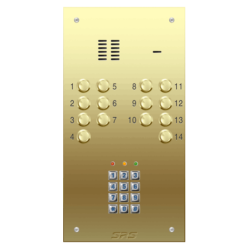 6314/05 14 way VR audio brass   panel, keypad             size D1