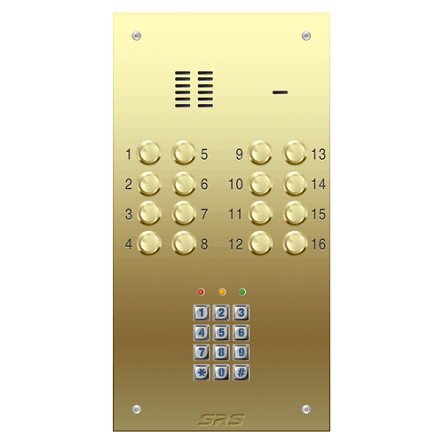6316/05 16 way VR audio brass   panel, keypad             size D1