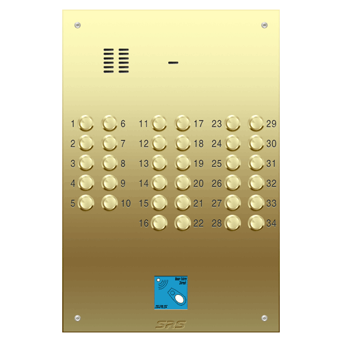 6334/08 34 way VR audio brass   panel, PROX               size D4