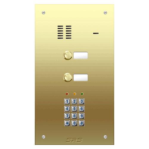 6402/05 02 way VR audio brass   panel, name wind. keypad  size D