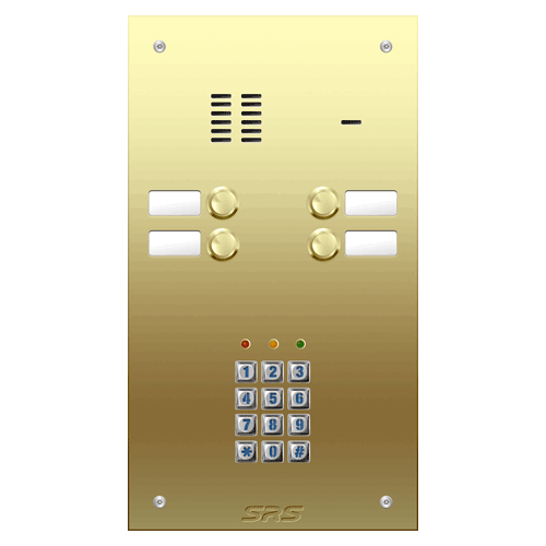 6404/05 04 way VR audio brass   panel, name wind. keypad  size D