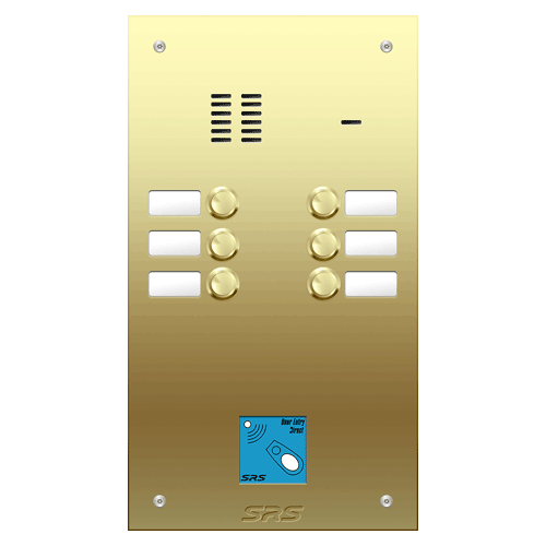 6406/08 06 way VR audio brass   panel, name wind. prox.   size D