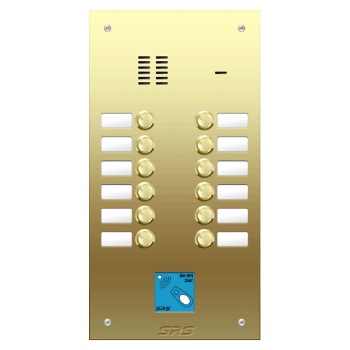 6412/08 12 way VR audio brass   panel, name wind. prox.   size D1