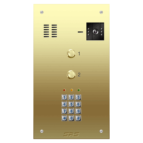 6602/05 02 way VR brass  video panel, keypad              size D