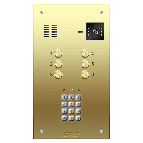 6606/05 06 way VR brass  video panel, keypad              size D