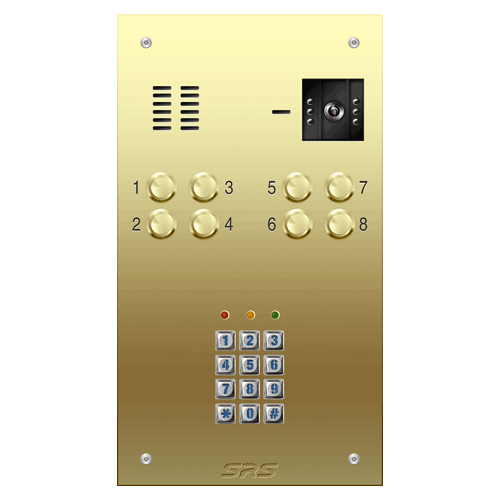 6608/05 08 way VR brass  video panel, keypad              size D