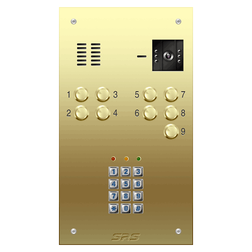 6609/05 09 way VR brass  video panel, keypad              size D