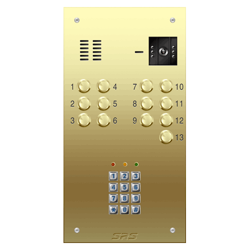 6613/05 13 way VR brass  video panel, keypad              size D