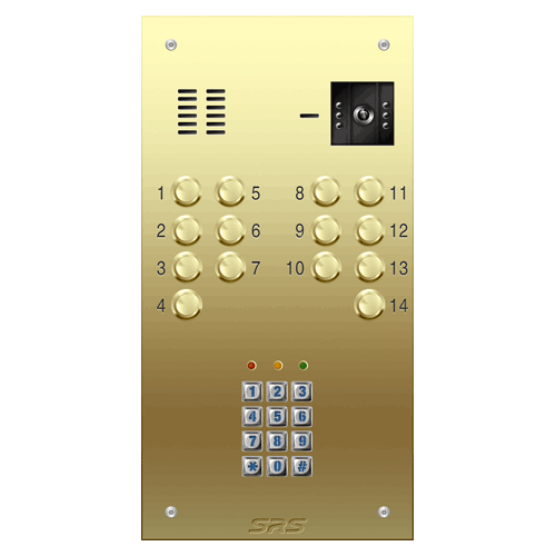 6614/05 14 way VR brass  video panel, keypad              size D