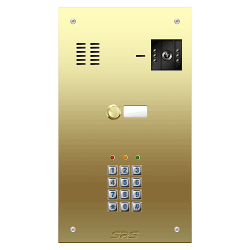 6801/05 01 button Brass   video panel, keypad, name win.  size D