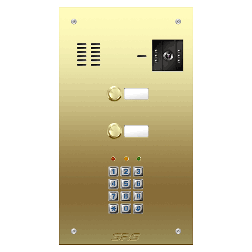 6802/05 02 button Brass   video panel, keypad, name win.  size D