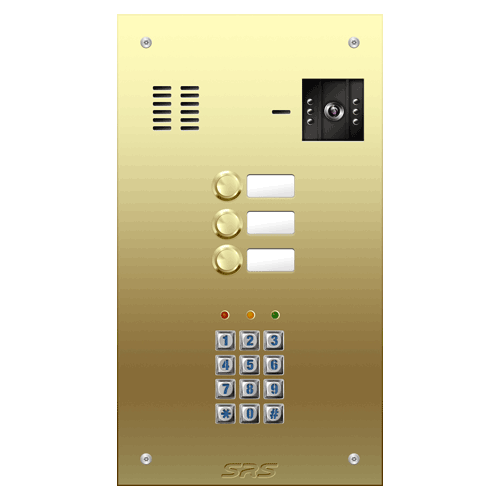 6803/05 03 button Brass   video panel, keypad, name win.  size D
