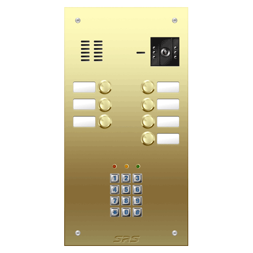 6807/05 07 button Brass   video panel, keypad, name win.  size D1