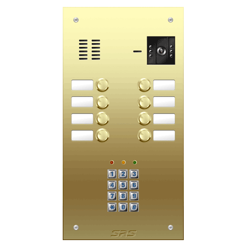 6808/05 08 button Brass   video panel, keypad, name win.  size D1