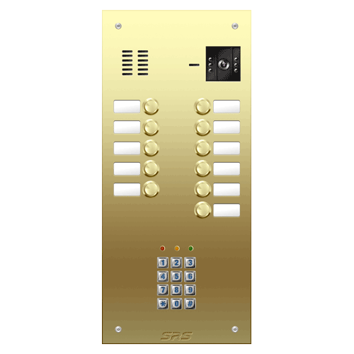 6811/05 11 button Brass   video panel, keypad, name win.  size D3