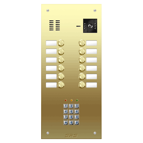 6812/05 12 button Brass   video panel, keypad, name win.  size D3